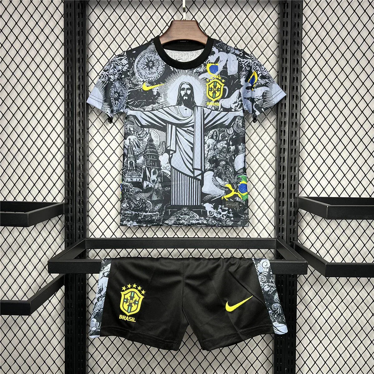 Brazil Black Savior Jersey Kids Size
