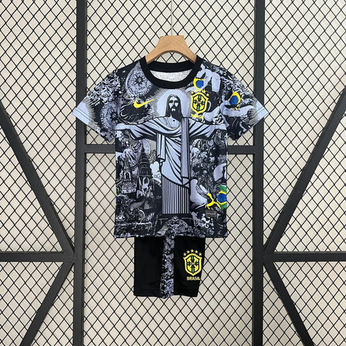 Brazil Black Savior Jersey Kids Size