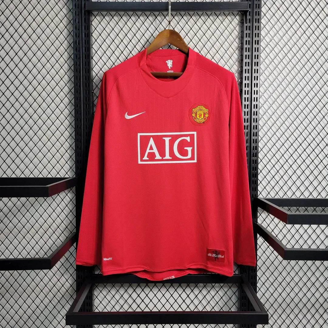 Manchester United 2007/2008 Home Long Sleeve Jersey