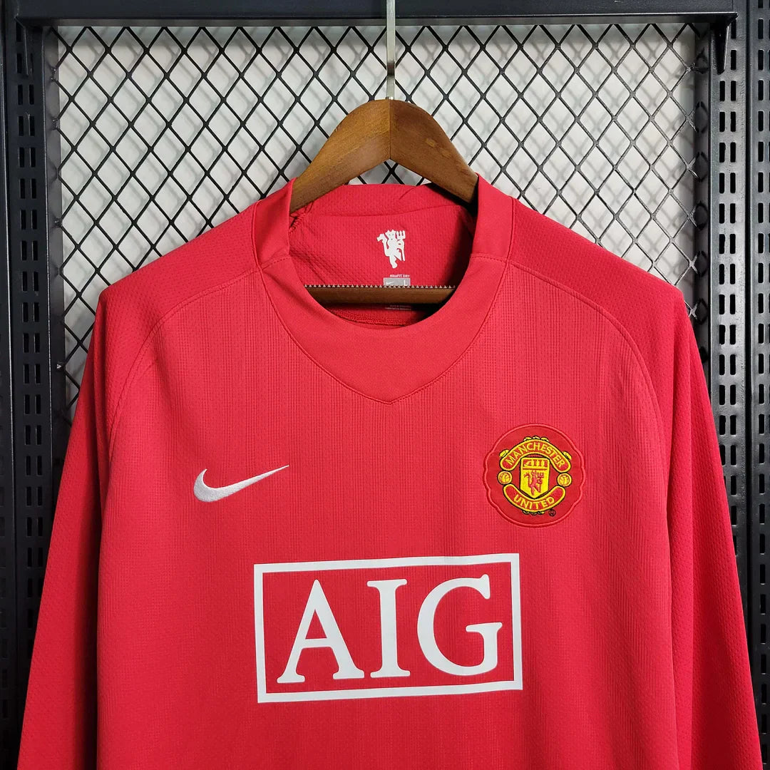Manchester United 2007/2008 Home Long Sleeve Jersey